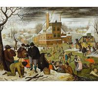 POSTERIIk Famoso Pittura Immagine Tela Dipinti d'arte graffiti El invierno de las cuatro estaciones de Pieter Brueghel el per L'arredamento del Soggiorno 60x90cm