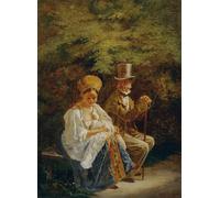 POSTERIIk Famoso Pittura Immagine Tela Dipinti d'arte graffiti El orgullo de la vieja bruja de Mihaly Von Zichy per Decorazioni per la Casa 60x90cm