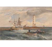 POSTERIIk Famoso Pittura Immagine Tela Dipinti d'arte graffiti Faro de Cabo Quersoneso mirando al sur por William Simpson per la Decorazione Della Parete 60x90cm