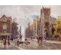 POSTERIIk Famoso Pittura Immagine Tela Dipinti d'arte graffiti Iglesia de St Botolphs y Corpus College desde los pasos de Pitt Press por William Matthison per Decorazioni per la Casa 60x90cm