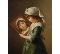 POSTERIIk Famoso Pittura Immagine Tela Dipinti d'arte graffiti Julie Le Brun mirándose en un espejo de Elisabeth Louise Vigee Lebrun per la Decorazione Della Parete 60x90cm
