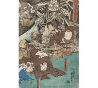 POSTERIIk Famoso Pittura Immagine Tela Dipinti d'arte graffiti la araña de la tierra evoca demonios en la mansión de Minamoto Raiko por Utagawa Kuniyoshi per la Decorazione Della Parete 60x90cm