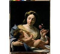 POSTERIIk Famoso Pittura Immagine Tela Dipinti d'arte graffiti la Virgen y el Niño Jesús de Simon Vouet per L'arredamento del Soggiorno 60x90cm