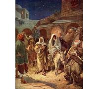POSTERIIk Famoso Pittura Immagine Tela Dipinti d'arte graffiti María y entran en la Biblia de Belén por William Brassey Hole per L'arredamento del Soggiorno 60x90cm