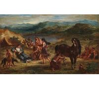 POSTERIIk Famoso Pittura Immagine Tela Dipinti d'arte graffiti Ovidio entre los escitas de Ferdinandeugene Delacroix per L'arredamento del Soggiorno 60x90cm