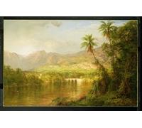 POSTERIIk Famoso Pittura Immagine Tela Dipinti d'arte graffiti Paisaje del Sur por Frederic Edwin Church per Decorazioni per la Casa 60x90cm