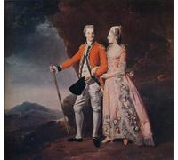 POSTERIIk Famoso Pittura Immagine Tela Dipinti d'arte graffiti Pareja en un paisaje de montaña de Johan Zoffany per la Decorazione Della Parete 60x90cm