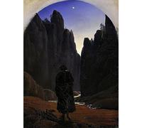 POSTERIIk Famoso Pittura Immagine Tela Dipinti d'arte graffiti Peregrino en un valle de Carl Gustav Carus per L'arredamento del Soggiorno 60x90cm