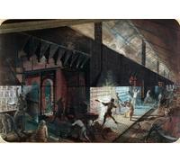 POSTERIIk Famoso Pittura Immagine Tela Dipinti d'arte graffiti Producción de zinc en la fábrica Vieille Montagne Saone-et-loire por Ignace Francois Bonhomme per Decorazioni per la Casa 60x90cm