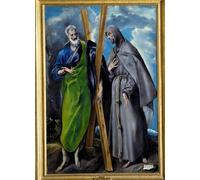 POSTERIIk Famoso Pittura Immagine Tela Dipinti d'arte graffiti Retrato de San Andrés y San Francisco de Asís de El Greco per L'arredamento del Soggiorno 60x90cm