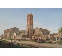 POSTERIIk Famoso Pittura Immagine Tela Dipinti d'arte graffiti S. Agnese Fuori Le Mura Christoffer Wilhelm Eckersberg per L'arredamento del Soggiorno 60x90cm