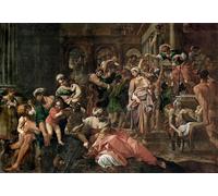 POSTERIIk Famoso Pittura Immagine Tela Dipinti d'arte graffiti San Rocco dando limosna a los pobres de Annibale Carracci per la Decorazione Della Parete 60x90cm
