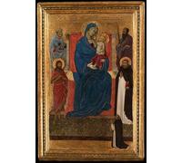 POSTERIIk Famoso Pittura Immagine Tela Dipinti d'arte graffiti Virgen y el Niño entronizados con San Pedro de Ugolino Di Nerio per la Decorazione Della Parete 60x90cm