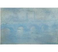 POSTERIIk Famoso Pittura Immagine Tela Dipinti d'arte graffiti Waterloo Brucke de Claude Monet per Decorazioni per la Casa 60x90cm