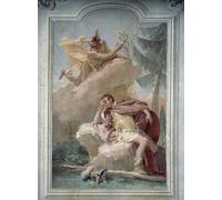POSTERIIk Famoso stampa tela poster Ritratto Dipinti d'arte Apareciendo a Eneas en sueños para ordenarle que vaya a Cartago de Battista per Decorazioni per la Casa 60x90cm
