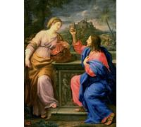 POSTERIIk Famoso stampa tela poster Ritratto Dipinti d'arte Cristo y la mujer de Samaria de Carlo Maratta o Maratti per L'arredamento del Soggiorno 60x90cm