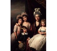 POSTERIIk Famoso stampa tela poster Ritratto Dipinti d'arte Dama con su familia de Nathaniel Dance Holland per L'arredamento del Soggiorno 60x90cm