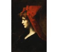 POSTERIIk Famoso stampa tela poster Ritratto Dipinti d'arte el sombrero rojo de Jean Jacques Henner per L'arredamento del Soggiorno 60x90cm