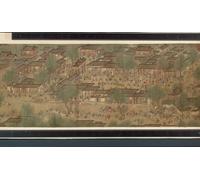 POSTERIIk Famoso stampa tela poster Ritratto Dipinti d'arte Festival de primavera en el río Handscroll de la escuela china de la dinastía Qing per L'arredamento del Soggiorno 60x90cm