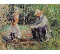 POSTERIIk Famoso stampa tela poster Ritratto Dipinti d'arte Julie y Eugène Manet, de Berthe Morisot per L'arredamento del Soggiorno 60x90cm