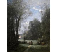 POSTERIIk Famoso stampa tela poster Ritratto Dipinti d'arte la Casa Blanca de Sevres de Jean Baptiste Camille Corot per la Decorazione Della Parete 60x90cm