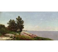 POSTERIIk Famoso stampa tela poster Ritratto Dipinti d'arte Long Island Sound en Darién por John Frederick Kensett per la Decorazione Della Parete 60x90cm