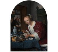POSTERIIk Famoso stampa tela poster Ritratto Dipinti d'arte Niña comiendo ostras de Jan Havickszoon Steen per la Decorazione Della Parete 60x90cm