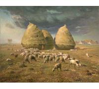 POSTERIIk Famoso stampa tela poster Ritratto Dipinti d'arte Pajares de otoño de Jean Francois Millets per la Decorazione Della Parete 60x90cm