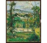 POSTERIIk Famoso stampa tela poster Ritratto Dipinti d'arte Pueblo detrás de los árboles de Paul Cézanne per Decorazioni per la Casa 60x90cm