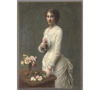 POSTERIIk Famoso stampa tela poster Ritratto Dipinti d'arte Rosas en un jarrón de Ignace Henri Jean Fantin Latour per Decorazioni per la Casa 60x90cm