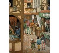 POSTERIIk Famoso stampa tela poster Ritratto Dipinti d'arte Rue De Paris después de que el rey Luis Xi dijera que el prudente firmó el comercio de Peronne per L'arredamento del Soggiorno 60x90cm