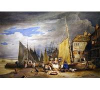 POSTERIIk Famoso stampa tela poster Ritratto Dipinti d'arte una pescadera con sus mercancías por David Cox per L'arredamento del Soggiorno 60x90cm