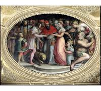 POSTERIIk Pittura Immagine Tela Dipinti d'arte graffiti El Papa Clemente VII se casa con Catalina de Medici y Enrique II de Francia por Giorgio Vasari per Decorazioni per la Casa 60x90cm