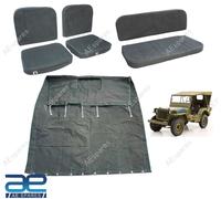 Posteriore & Anteriore Sedile Cover Con Schiuma & Morbido Top Per Willys Jeep MB