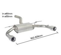 Posteriore inox sdoppiato con terminali BMW Serie4 F32-F33-F36 2013>>2020(1395)