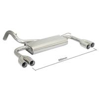Fiat Posteriore inox sdoppiato con terminali rotondi 2 / 2x70 mm sfalsati -