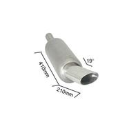Posteriore inox universale terminale ovale 110x65 Marmitte RO.150mm