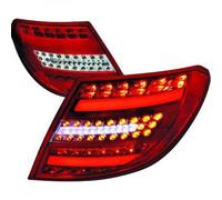 Posteriore Luci Coppia Set LED Trasparente Rosso Cromo per Mercedes W204 Berlina