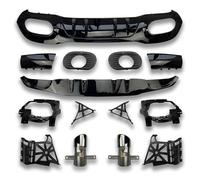 Posteriore Paraurto Per Benz W177 2019-2023 A45 A35 Stile Diffusore Posteriore Paraurti Posteriore Splitter Con Tubo Scarico Consigli(A35 hatchback Black)