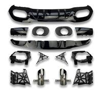 Posteriore Paraurto Per Benz W177 2019-2023 A45 A35 Stile Diffusore Posteriore Paraurti Posteriore Splitter Con Tubo Scarico Consigli(A35 sedan Black)