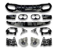 Posteriore Paraurto Per Benz W177 2019-2023 A45 A35 Stile Diffusore Posteriore Paraurti Posteriore Splitter Con Tubo Scarico Consigli(A45 hatchback Silver)