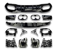 Posteriore Paraurto Per Benz W177 2019-2023 A45 A35 Stile Diffusore Posteriore Paraurti Posteriore Splitter Con Tubo Scarico Consigli(A45 hatchback Black)