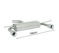 Audi Posteriore inox sdoppiato con terminali rotondi 2 / 90 mm - Necessita