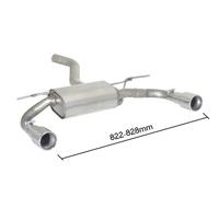 BMW Posteriore inox sdoppiato con terminali rotondi 2 / 90 mm