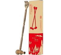 Posteriore Scratcher Grattaschiena Legno Manico Lungo A Doppio Uso Grattino Schiena + Martello Da Massaggio,Testa Del Martello Zucca/testa Rotonda/uovo D'anatra Opzionale (S : Gourd-48 * 9 * 4cm)