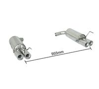 Posteriore + terminale inox sdoppiato rotondo 2/80 sfalsati 159 3.2JTS V6 - 3.2