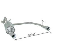 Posteriore + terminale inox sdoppiato rotondo 2/90 Grande Punto + Punto Evo 05>