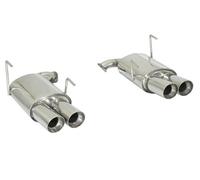 Posteriore + terminale inox sdoppiato rotondo 2/90 sfalsati Impreza 08> 2.5i WR