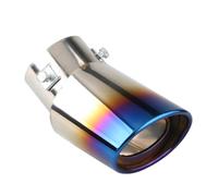 Posteriore Terminali 1 Pezzo 2,5" Ingresso Auto Scarico Marmitta Punta Tubo In Acciaio Inox Cromato Finitura Posteriore Coda Gola Per La Maggior(Burnt Blue Bent)