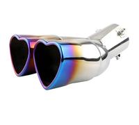 Posteriore Terminali Marmitta Universale Per Auto, Terminale Scarico Per Auto, Terminale Scarico In Acciaio Inox, Terminale Scarico A Forma Cuore(Blue curle)